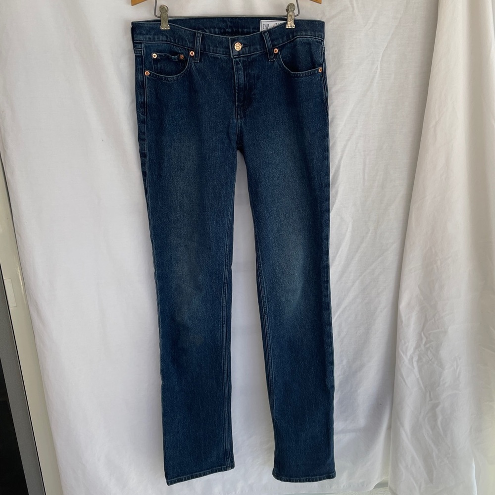 GAP '90s Straight Low Rise 29/8 TALL Inseam 33.5" Dark Indigo